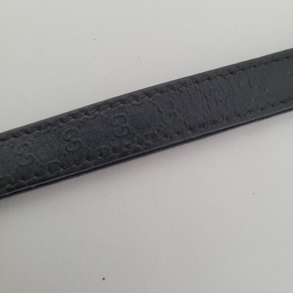 Authentic GUCCI Cell Phone Key Charm Strap Lanyard Leather Black Designer - Picture 5 of 8